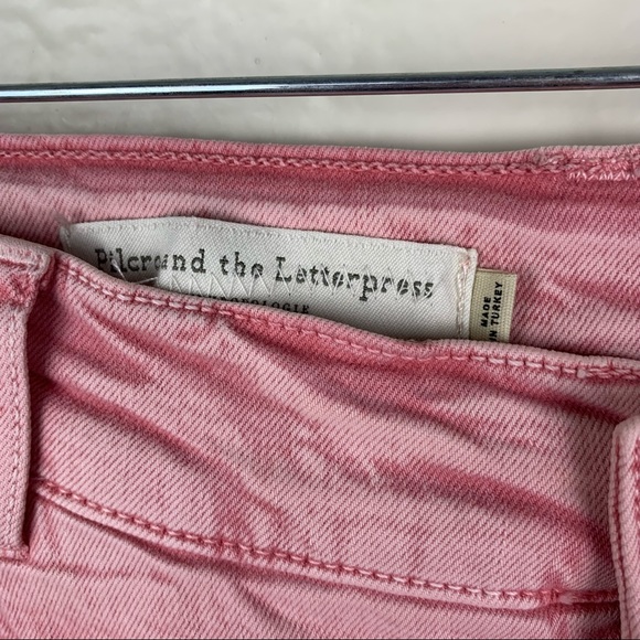 Pilcro Ultra High Rise Acid Wash Pink Jeans Anthropologie Size 30 Button Fly - Picture 5 of 10